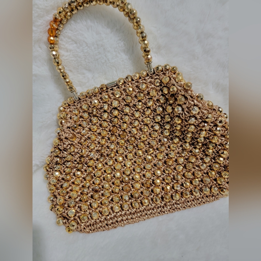 Elegant Gold Beaded Women's Bag - Picture 1 of 5